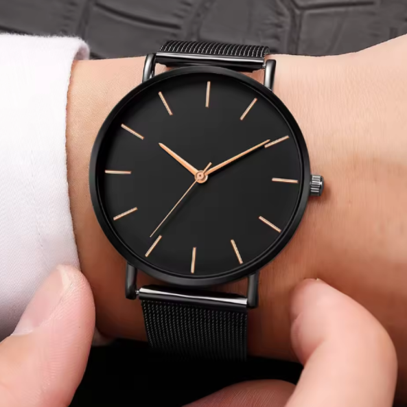 Montre Ultra Mince Homme en Acier Inoxydable